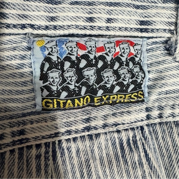 Vtg 80s Gitano Express High Waited Pinstripe Pleated Tapered Crop Jeans Sz 9/10 - Picture 4 of 11